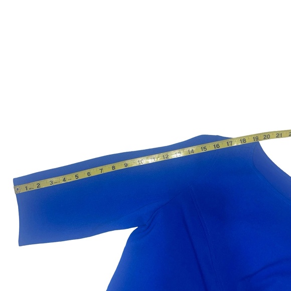 Eliza J Crisscross Seam Crepe Career Sheath 3/4 sleeves Dress Sz 12P - Picture 11 of 14